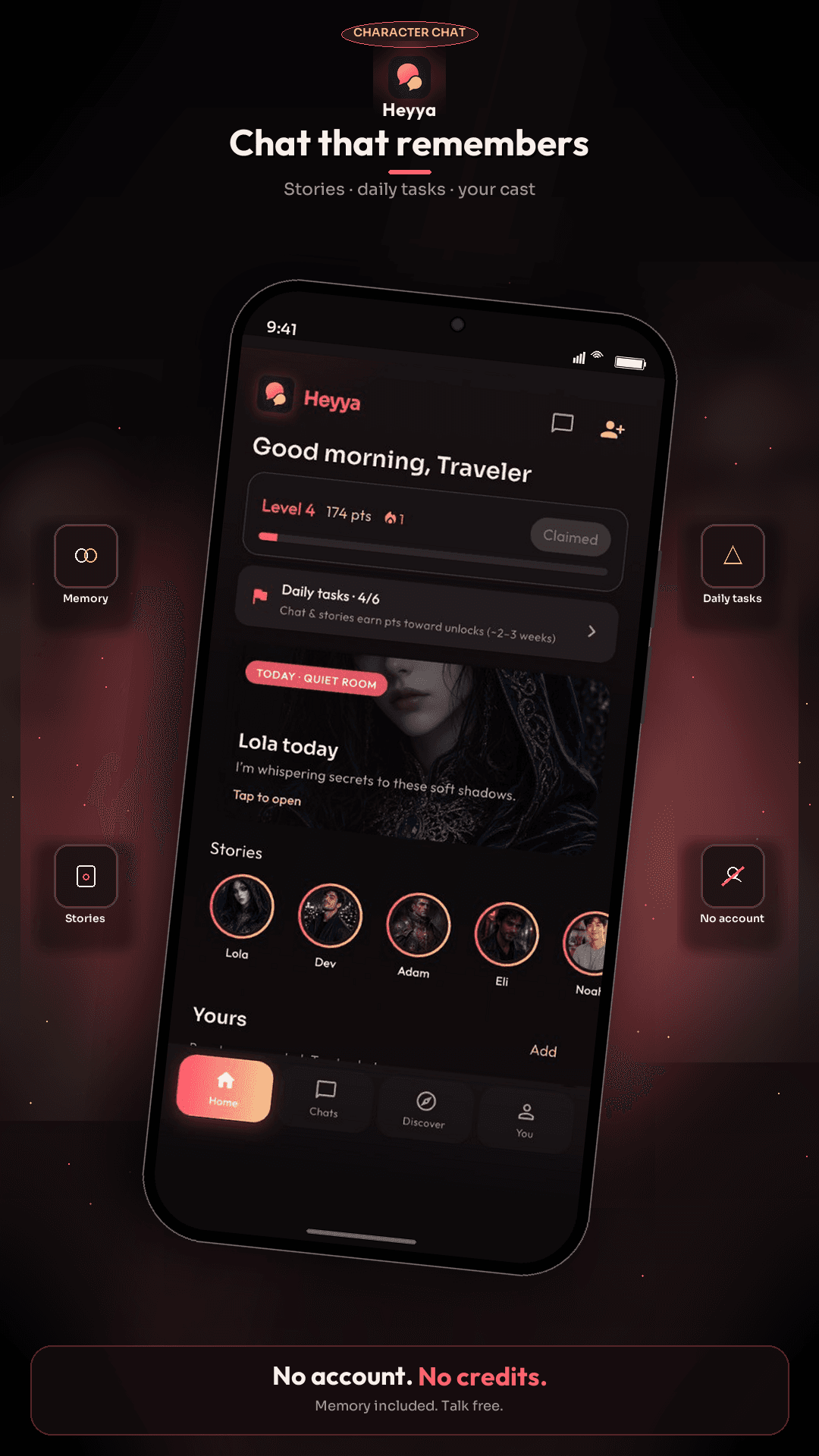 Heyya screenshot 1: Chat that remembers